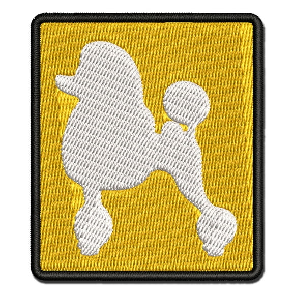 Standard Poodle Dog Solid Applique Multi-Color Embroidered Iron-On Patch - 3 Inch Medium