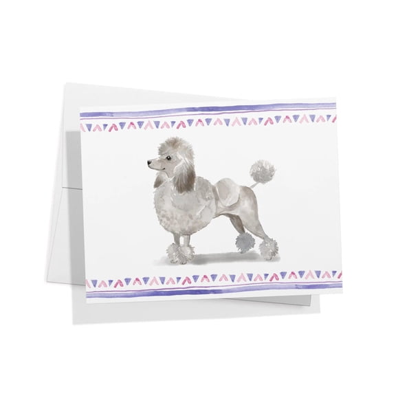 Twigs Paper Standard Poodle Thank You Cards, 12 Dog Stationery Note Cards