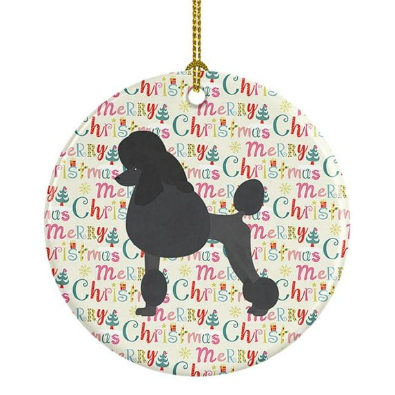 Standard Poodle Merry Christmas Ceramic Ornament 2.8 in x 2.8 in
