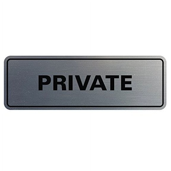 Standard Private Door/Wall Sign - Silver - Medium