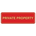 thumbnail image 1 of Standard Private Property Sign - Red / Gold - Large 3" X 9", 1 of 5