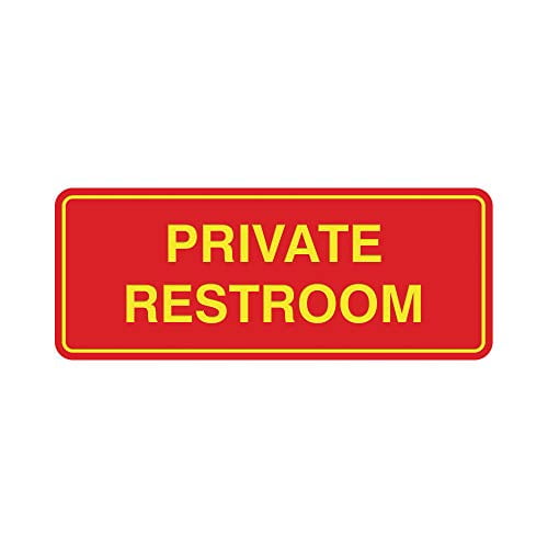 Standard Private Restroom Sign(Red/Yellow) Large