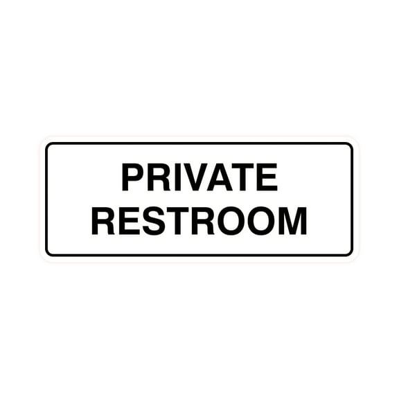 Standard Private Restroom Sign(White) - Large