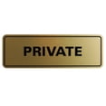 thumbnail image 1 of Standard Private Sign - Brushed Gold - Large 3" X 9", 1 of 1