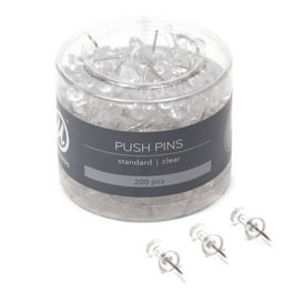 Standard Push Pins, Plastic, Clear, 0.44 Standard Push Pins, Plastic, Clear, 0.44