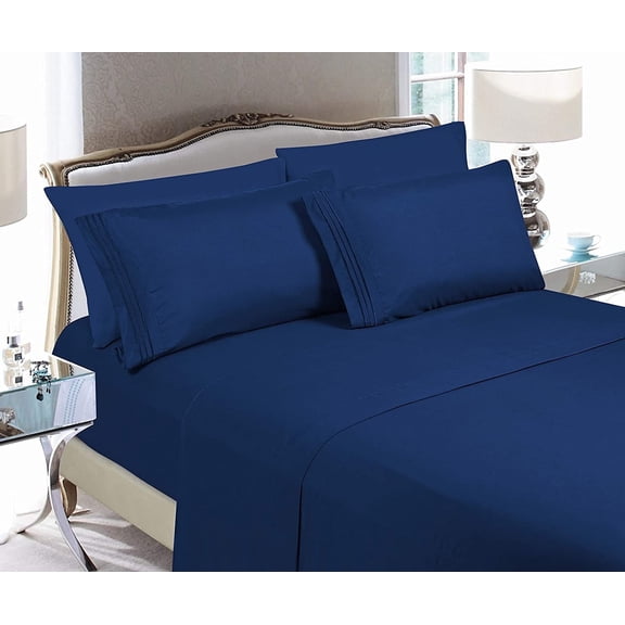 Standard/Quen Pillowcase Set - Easy Care Silky Soft Microfiber, Wrinkle & Fade Resistant, 2-Piece, Standard - Queen, Navy Blue