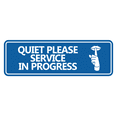thumbnail image 1 of Standard Quiet Please Service In Progress Sign (Blue) - Medium, 1 of 5