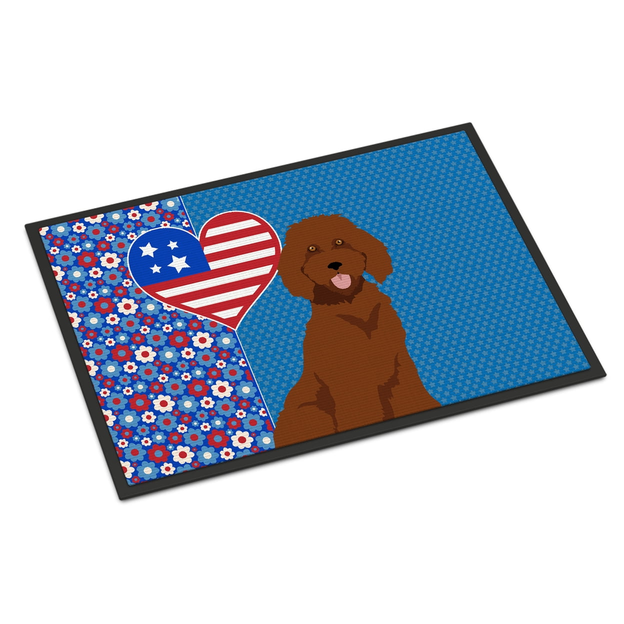 Standard Red Poodle USA American Indoor or Outdoor Mat 24x36