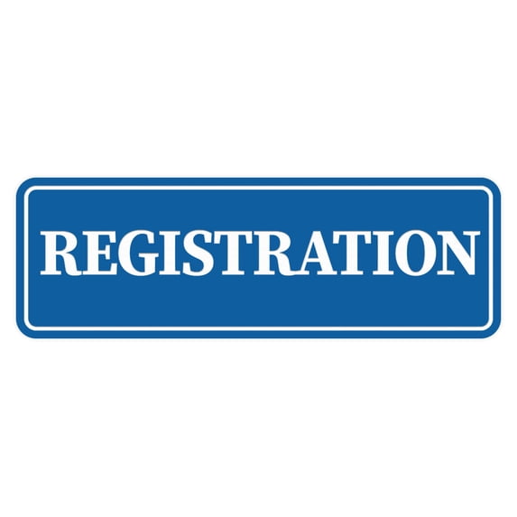 Standard Registration Sign (Blue) - Medium