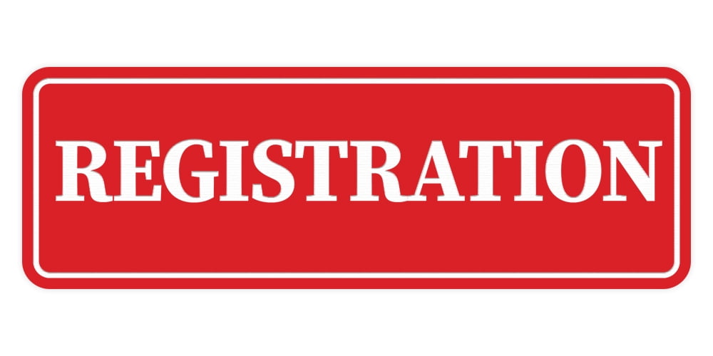 Standard Registration Sign (Red) - Large - Walmart.com