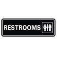 thumbnail image 1 of Standard Restrooms Sign - Black - Large 3" X 9", 1 of 1
