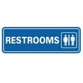 thumbnail image 1 of Standard Restrooms Sign - Blue - Medium 2-3/4" X 7" (2.5 X 7"), 1 of 1