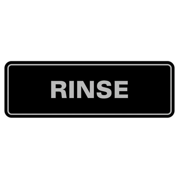 Standard Rinse Sign (Black / Silver) - Large