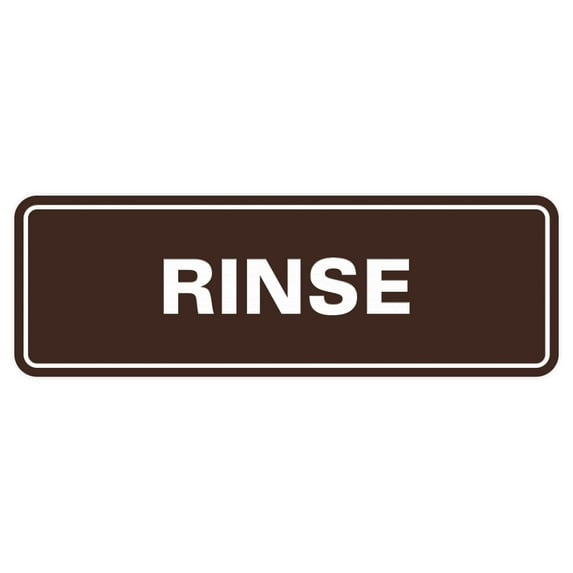 Standard Rinse Sign (Dark Brown) - Large