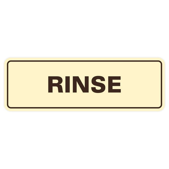 Standard Rinse Sign (Ivory/Dark Brown) - Small