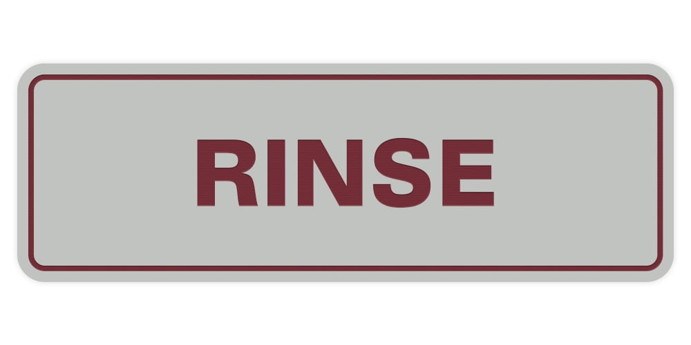Glass Rinsing Sign Standard Rinse Sign (Light Grey / Burgundy) - Medium - Walmart.com