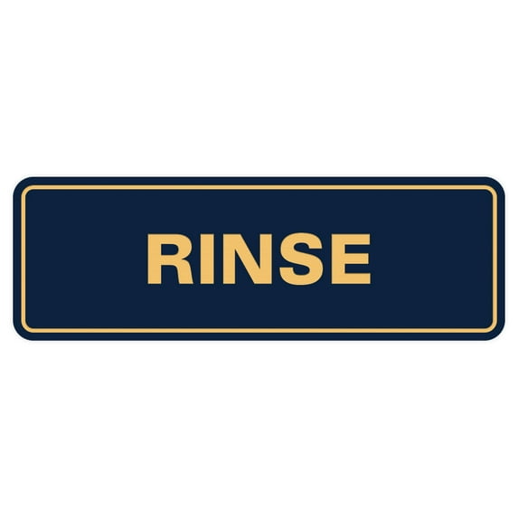 Standard Rinse Sign (Navy Blue/Gold) - Medium
