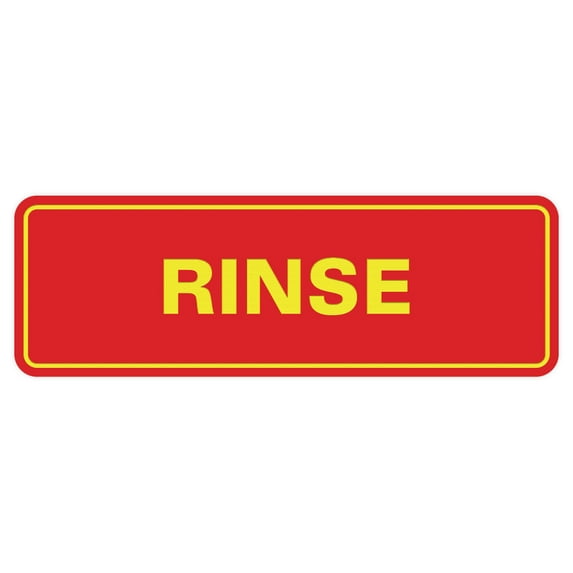 Standard Rinse Sign (Red/Yellow) - Small