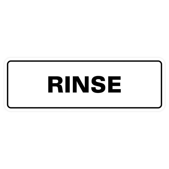Standard Rinse Sign (White) - Medium