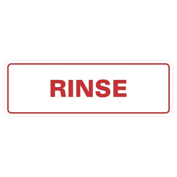 Standard Rinse Sign (White/Red) - Small