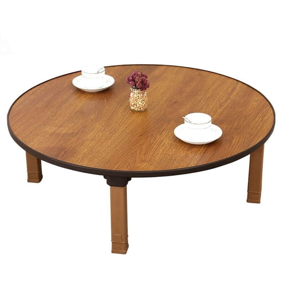 Standard Round Folding Low Table Japanese-Style Coffee Tea Table For Floor Sitting Bedroom Bay Window 70x30cm