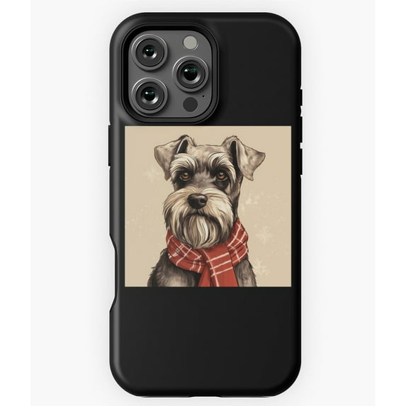 Standard Schnauzer Christmas Plaid Phone Case for iPhone 16 15 14 13 12 11 Pro Max - Classic Style Phone M97