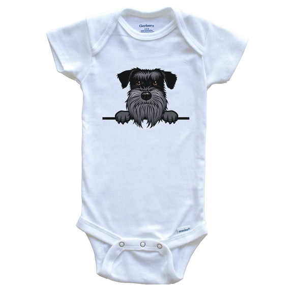 Standard Schnauzer Dog Breed Cute Baby Bodysuit, 0-3 months white