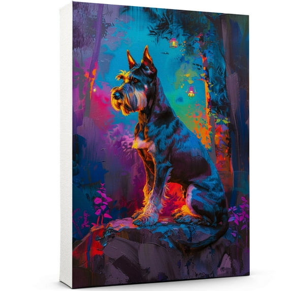 Standard Schnauzer Dog Watercolor Art Poster - Standard Schnauzer Dog Canvas Wall Art For Bedroom Decor - Wall Art Bedroom Aesthetic - New Home Gift Ideas
