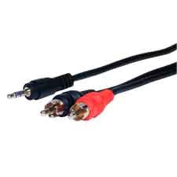 Standard Series 3.5mm Stereo Mini Plug to 2 RCA Plugs Audio Cable 25ft