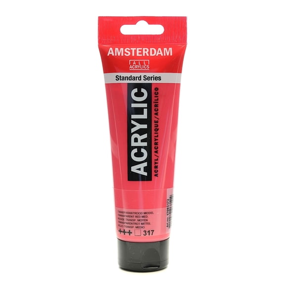 Standard Series Acrylic Paint transparent red medium, 120 ml (pack of 3)