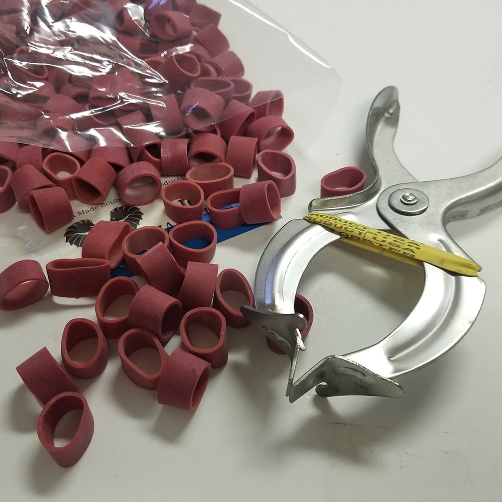 Standard/Shipper Lobster Claw Bands and Claw Band Tool Kit. 1 LB Bag (About 350 PCS.), Red