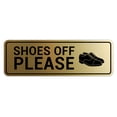 thumbnail image 1 of Standard Shoes Off Please (Classic Shoes) Sign (Brushed Gold) - Small, 1 of 5