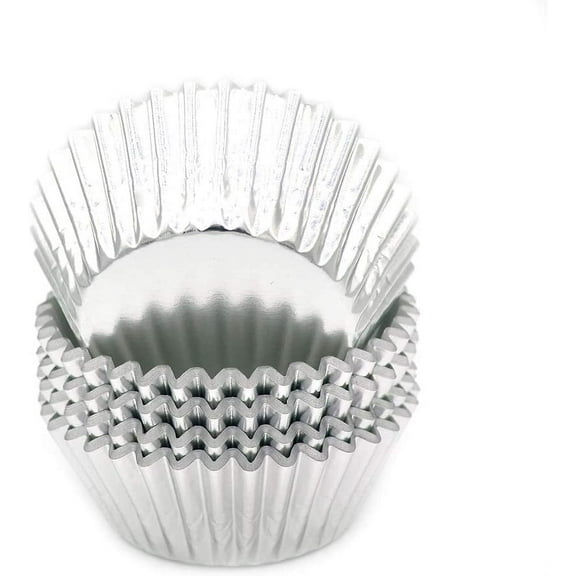 Standard Silver Foil Cupcake Liners Muffin Baking Cups for Party and More, 100-Count