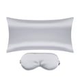 thumbnail image 1 of REGALWOVEN Satin Pillowcase Hidden Zipper with Sleep Eye Mask Standard Silver Grey, 1 of 6