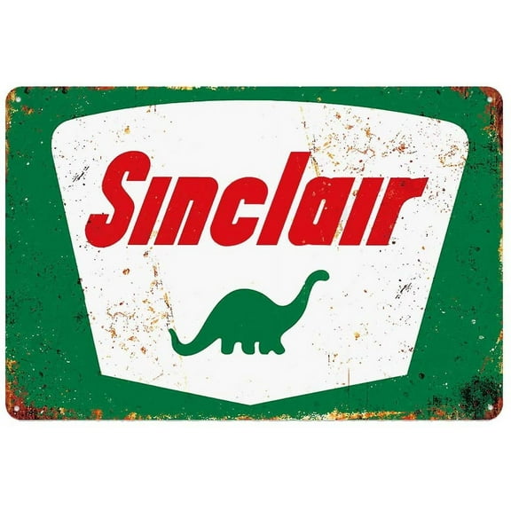 Standard Sinclair Tin Metal Wall Decoration, Original Design Thick Tinplate Wall Art Sign for Man Cave/Garage