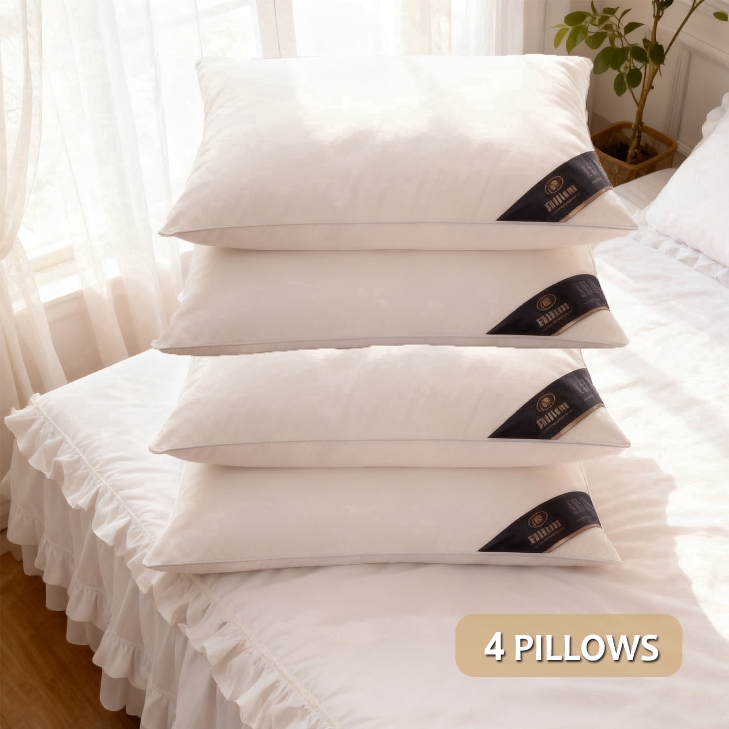 Standard Size Bed Pillows for Adult,4 Pack Great Support Pillows for Side,Stomach and Back Sleepers, Luxury Soft Supportive Plush Pillows Alternative to Down Pillows 17 x 27 inches