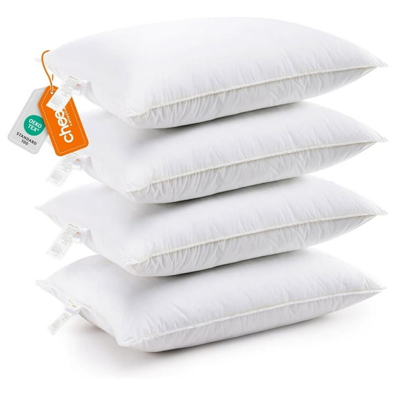 Standard Size Bed Pillows - Down Alternative Pillows, Soft Bed Pillows & Positioners, Hotel Quality Standard Pillows Set of 4, Luxury Pillows for Comfortable and Restful Sleep