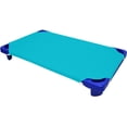 thumbnail image 1 of Standard Size Daycare/Pre-School Cot Sheet -Corner Elastic Loops Daycare Sheet- Children’s Naptime Cot Sheet - Breathable 100% Egyptian Cotton Nap Sheet for Boys/Girls (Turquoise, 23"x52" - Pack of 2), 1 of 5
