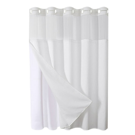 A Standard Size Double Layer Shower Curtain Reversible Waterproof With Rustproof Grommets And Durable Fabric For Bathroom And Guest Room Use 54X72In 1.1Lb