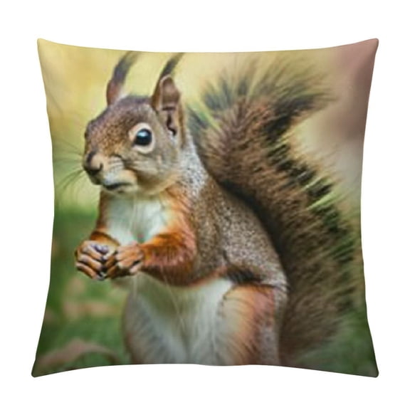 Standard Size Pillow Cases with Envelope Closure Cute Squirrels Pillow CoverSoft Breathable Pillowcase for Hair and Skin, Sleeping Gift