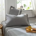 thumbnail image 1 of Stripe Pillowcase Standard Size Soft Breathable Pillow Sham, Farmhouse Washed Cotton Pillow Cover with Envelope Closure for Bedroom, Neutral Decor Pillow Case, 1 of 6