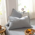 thumbnail image 1 of Stripe Pillowcase Standard Size Soft Breathable Pillow Sham, Farmhouse Washed Cotton Pillow Cover with Envelope Closure for Bedroom, Neutral Decor Pillow Case, 1 of 6