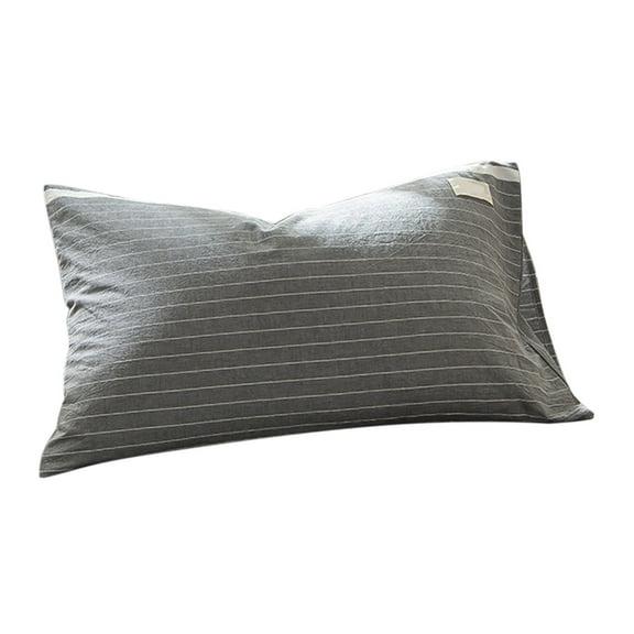 Standard Size Stripe Pillowcase - Soft Breathable Pillow Shams Covers in Gray, Dark Gray, Blue - Decorative and Durable for Bedroom and Sofa - Envelope Closure, 19x29 Inch (48x74 cm)