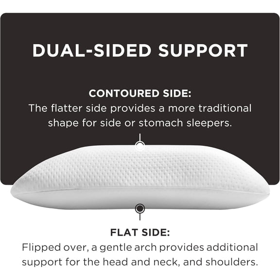 @@Standard Size White Memory Foam Symphony Pillow, Luxury Soft Feel Design, Supportive Comfort Pillow for Bedroom & Daily Sleep