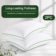 Standard Size Zippered Bed Pillows Set of 2, Hypoallergenic Down Alternative Soft Supportive Pillow for Side Back Sleepers, Hotel Quality