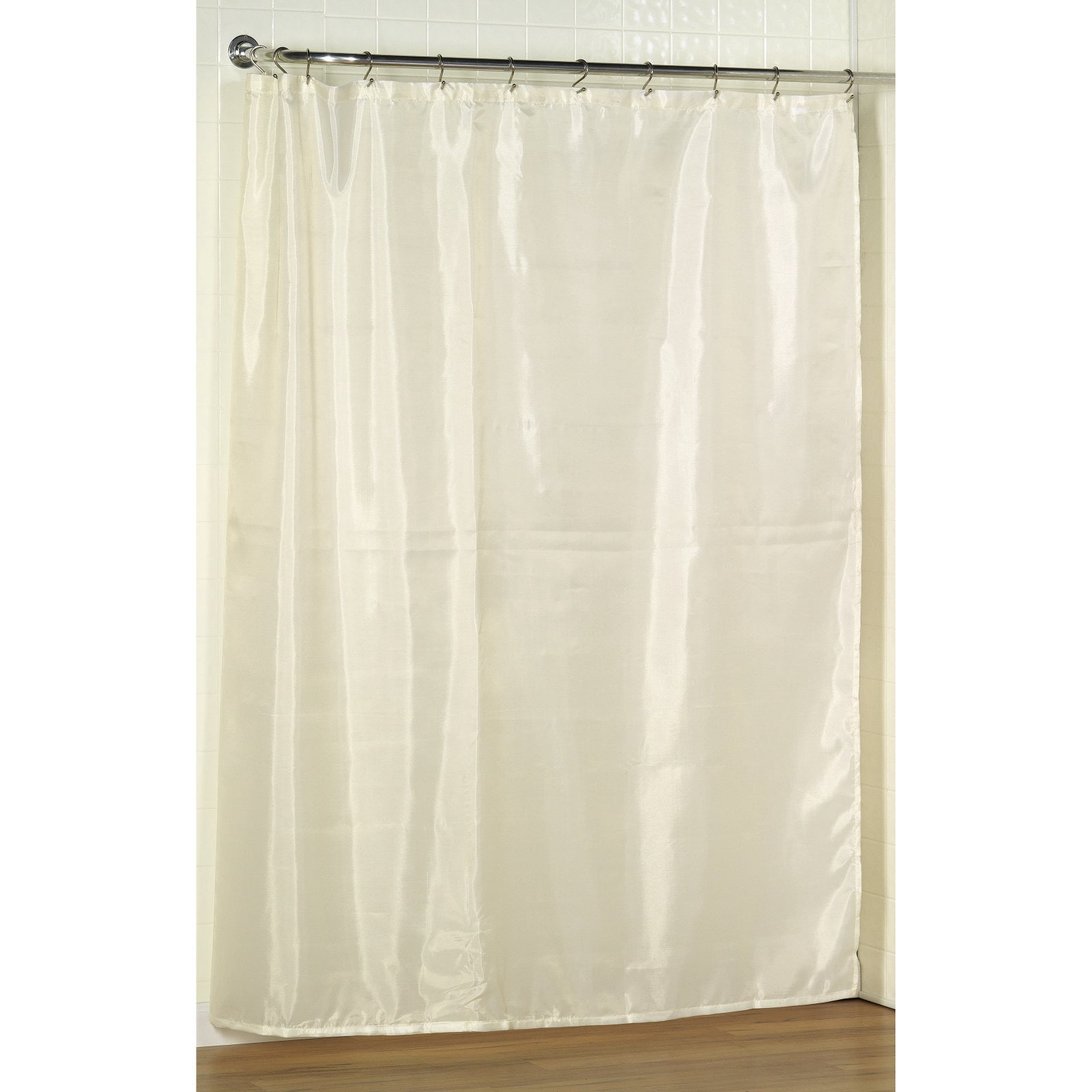 Standard-Sized Polyester Fabric Shower Curtain in Ivory - Walmart.com