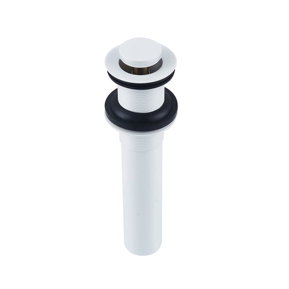Standard Small Detachable Cap Pop-Up Drain Stopper without Overflow, Easy to Install, Compatible for Vessel Sinks, Gloss White