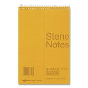 Standard Spiral Steno Book, Gregg Rule, 6 x 9, Eye-Ease Green, 80 Sheets