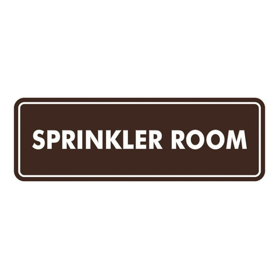 Standard Sprinkler Room Sign (Dark Brown) - Large