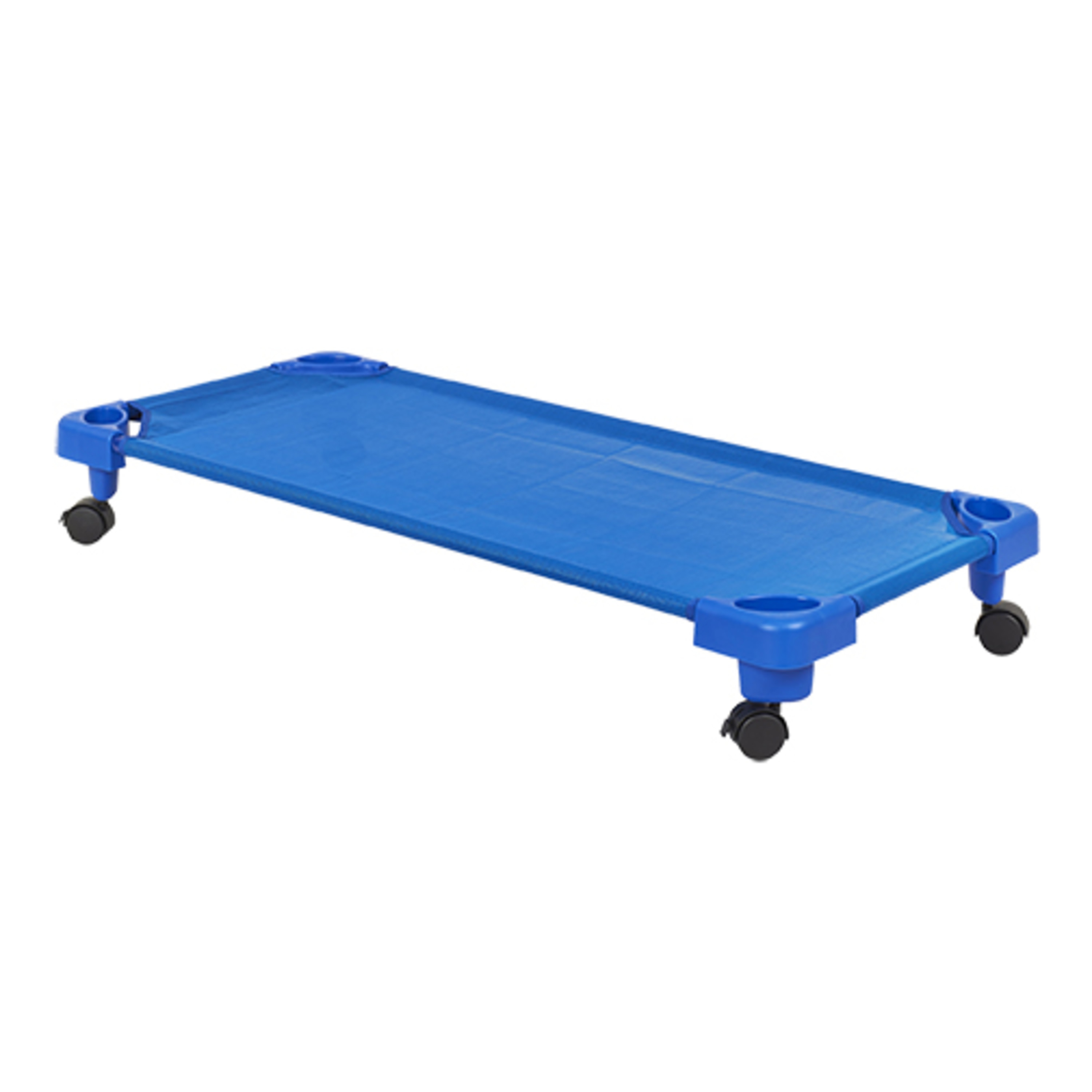 ECR4KIDS Standard Stackable Kiddie Cot with Casters, Blue